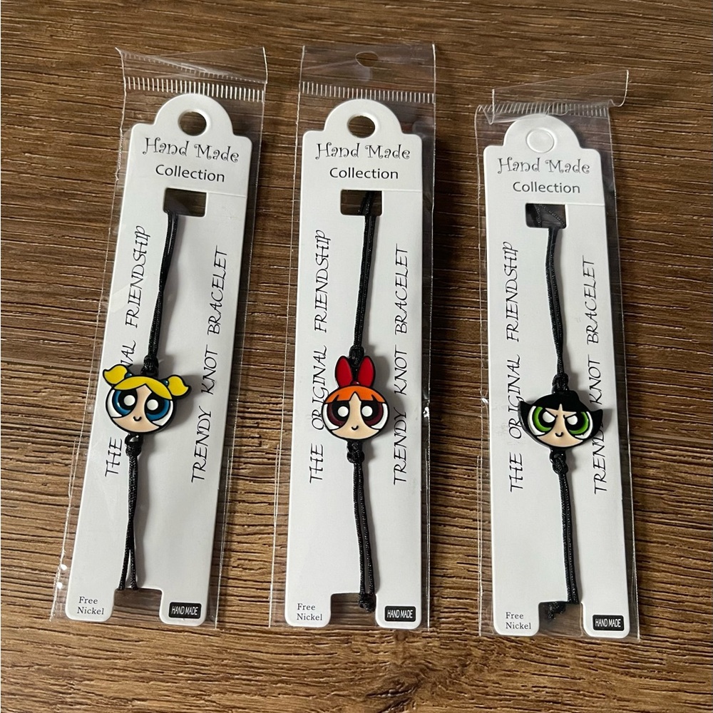 NEW POWER PUFF GIRLS- Adjustable String Bracelets-CHOOSE YOUR FAV